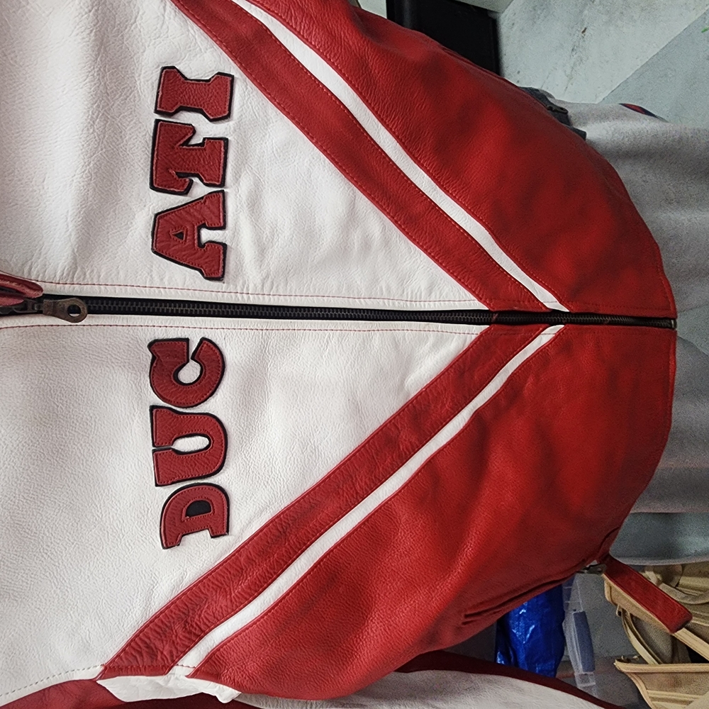 Ducati Red and White Leather Jacket